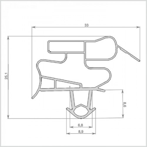 Уплотнитель холодильника 520x650мм Профиль BR
