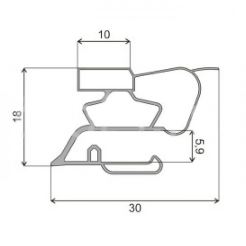 Уплотнитель холодильника 570x1100мм профиль СТ