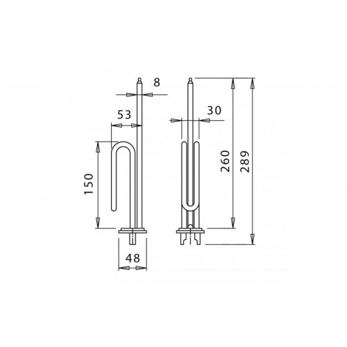 ТЭН Unival для водонагревателя (RCA, 2500W, D48, M6, L260)