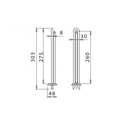 ТЭН Unival для водонагревателя (RCA, 3000W, D48, M6, L275)