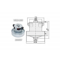 Двигатель для пылесоса VCM-20S 2000 W Китай с юбкой, H117 h35 D135