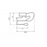 Уплотнитель 610x1030 мм для холодильника профиль МА