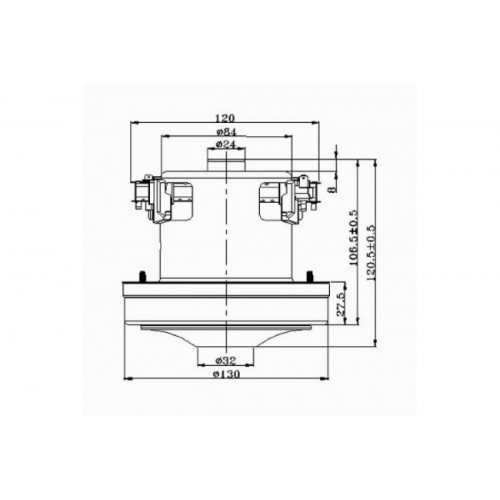 Мотор пылесоса HWX-PGH 2000W, H=120мм, h=29мм, D=130мм