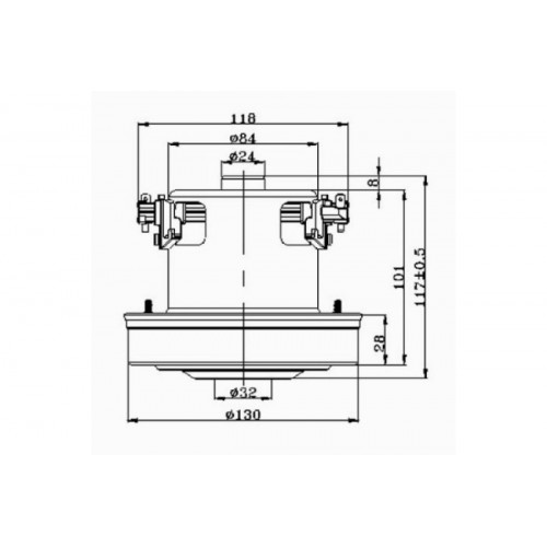 Мотор пылесоса HWX-CG08 1800W, H=117мм, D=130мм