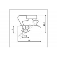 Уплотнитель холодильника 520x730мм Профиль Skycold