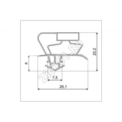 Уплотнитель холодильника 570x860мм Профиль Skycold