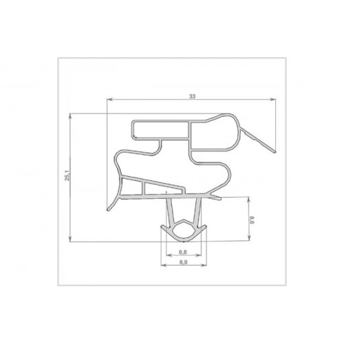 Уплотнитель холодильника 635x1050мм Профиль BR