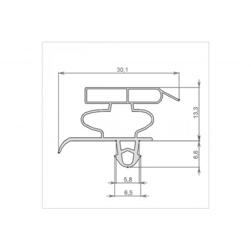 Уплотнитель холодильника 570x980мм Профиль Ин-паз